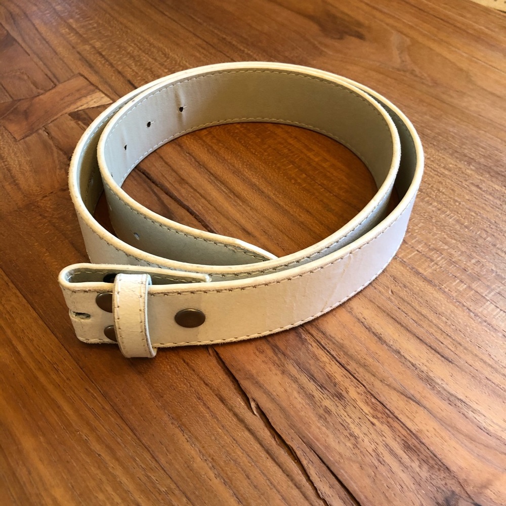 White leather belt